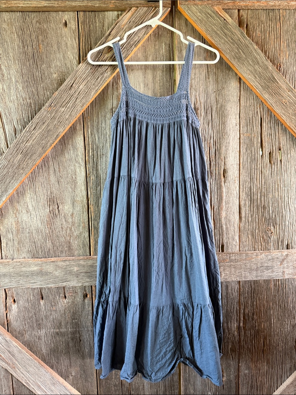 Universal Thread Slate Blue Smocked Yoke Midi Dress